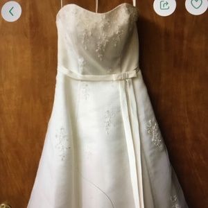 Tea Length, Strapless, Beaded Gown Size 12